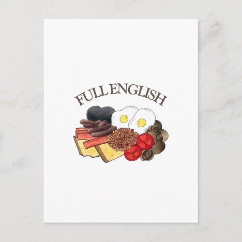 Full English Breakfast UK British Food Cuisine Postcard