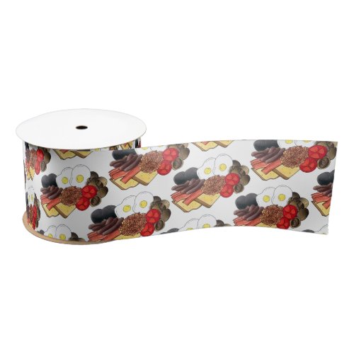 Full English Breakfast UK British Food Cuisine Satin Ribbon