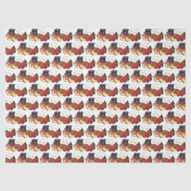 Full English Breakfast UK British Food Cuisine Tissue Paper (Front)