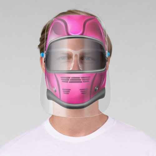 Full Face Hot Pink Motorcycle Helmet Face Shield