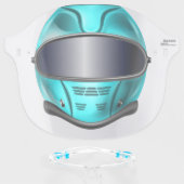 Full Face Teal Motorcycle Helmet Shield (Front w/Glasses)