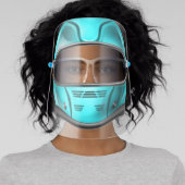 Full Face Teal Motorcycle Helmet Shield (Insitu)