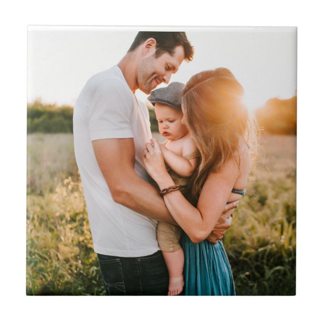 Full Family Photo Custom Personalized Ceramic Tile (Front)
