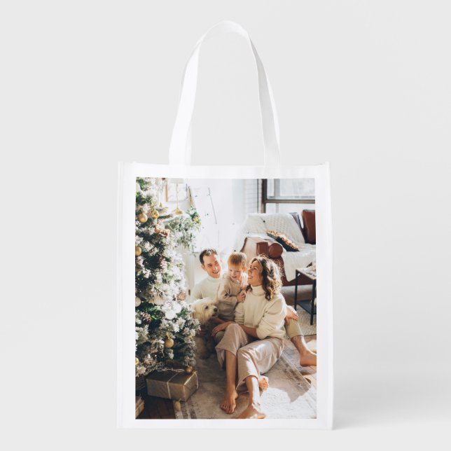 Full Family Photo One Site Grocery Bag (Front)