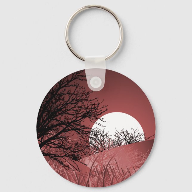 FULL FIELD MOON - RED KEYCHAIN (Front)