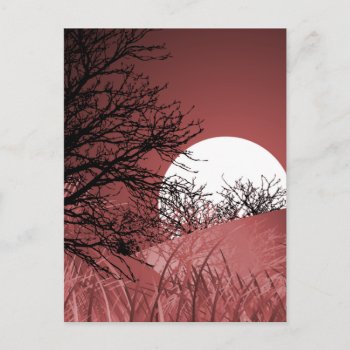 Full Field Moon - Red Postcard by VoXeeD at Zazzle