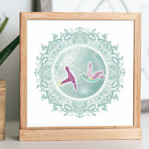 Full Flower Moon May Moon Illustration Poster