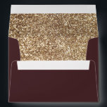 Full Gold Glitter Inside Elegant Burgundy Red Envelope<br><div class="desc">Gold glitter texture burgundy red wedding envelopes</div>