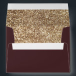 Full Gold Glitter Inside Elegant Burgundy Red Envelope<br><div class="desc">Gold glitter texture burgundy red wedding envelopes</div>
