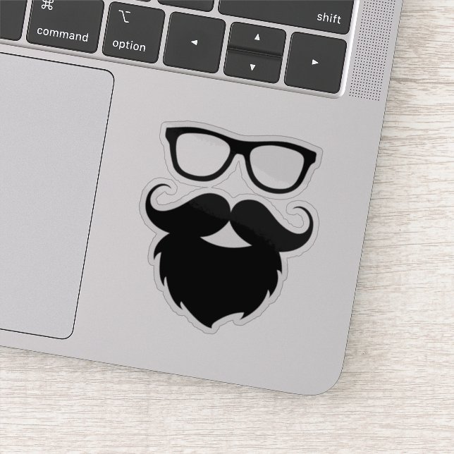 Full Grown Funny Beard Man Sticker (Detail)