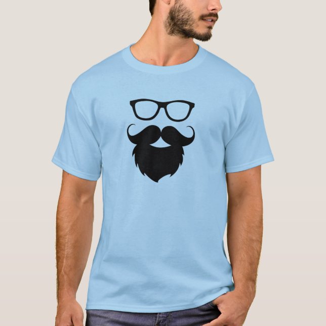 Full Grown Funny Beard Man T-Shirt (Front)