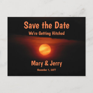Full Harvest Moon Save the Date Announcement Postcard