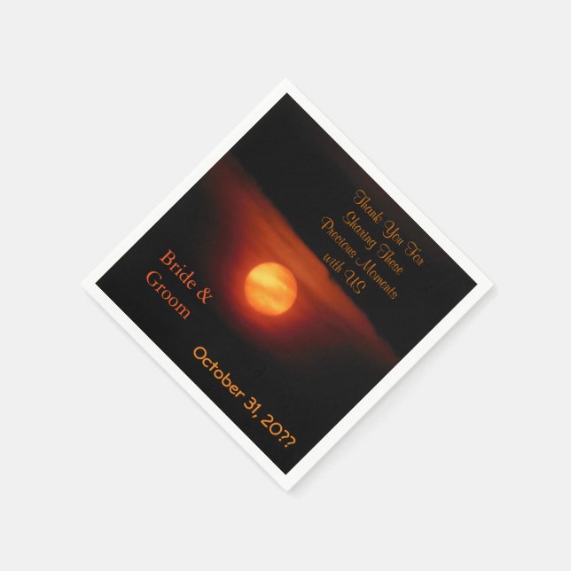 Full Harvest Moon Wedding Napkins (Corner)