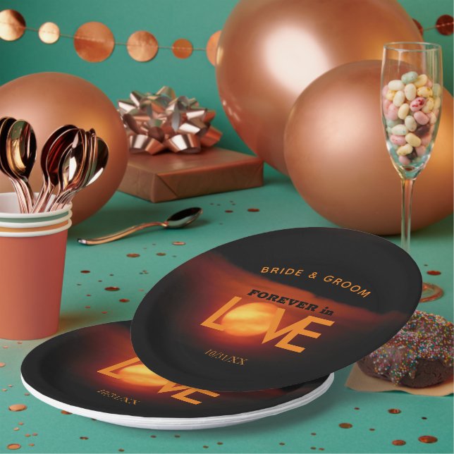 Full Harvest Moon Wedding Paper Plates (Multi)