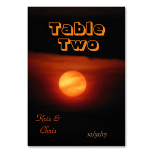 Full Harvest Moon Wedding Table Number