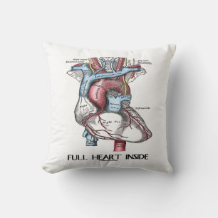 Full Heart Inside (Anatomical Illustration) Throw Pillow