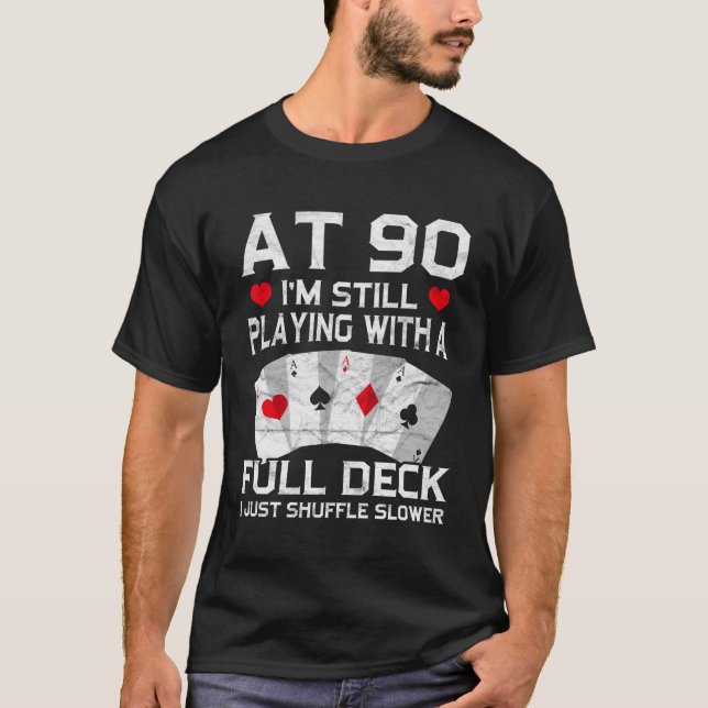 Full House Card Hand 90Th 90 Cards T-Shirt (Front)