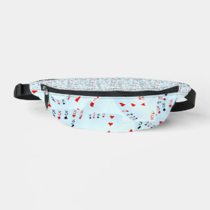 "Full House Frenzy: Scattered Quad Threes" Fanny Pack