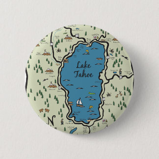 Full Lake Tahoe Area Map Pinback Button