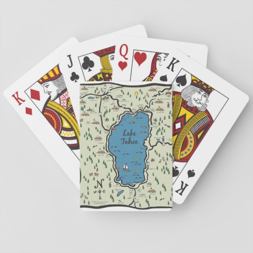 Full Lake Tahoe Area Map Poker Cards