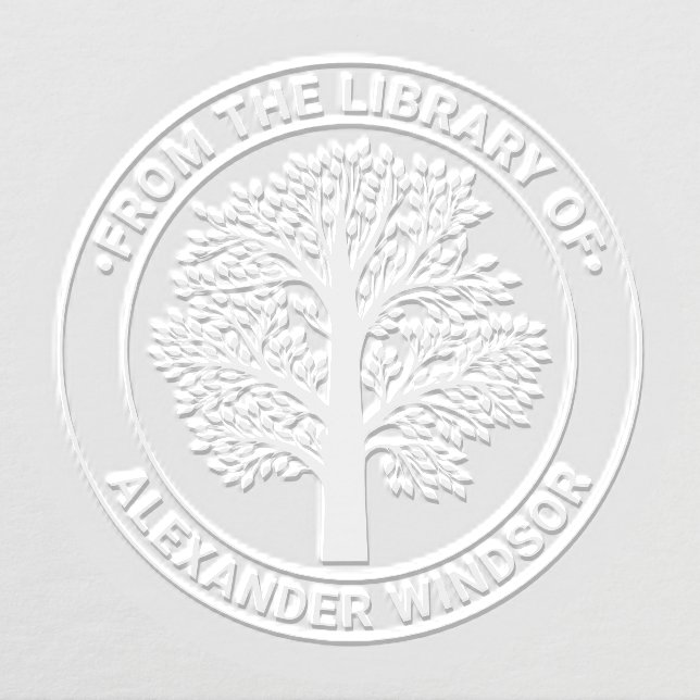 Full Leafy Tree #1A Library Book Family Name Embosser (Design)