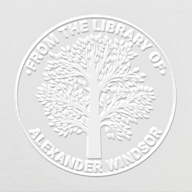 Full Leafy Tree #1B Library Book Family Name Embosser (Design)