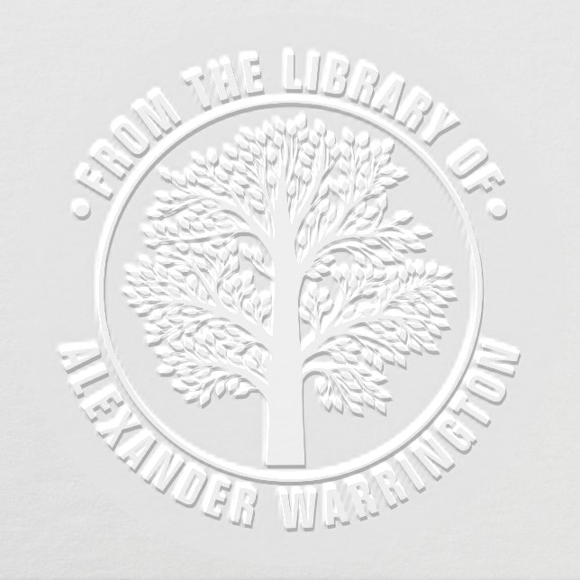 Full Leafy Tree #1C Library Book Family Name Embosser (Design)