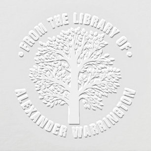 Full Leafy Tree #1NF Library Book Family Name Embosser