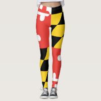 Full Leg Maryland Flag Leggings Yoga Pants