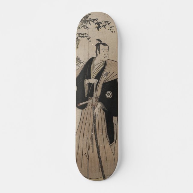 Full-length Portrait of a Samurai Warrior c. 1780 Skateboard Deck (Front)