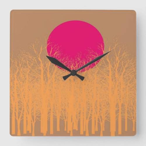 Full Moon 5 Square Wall Clock