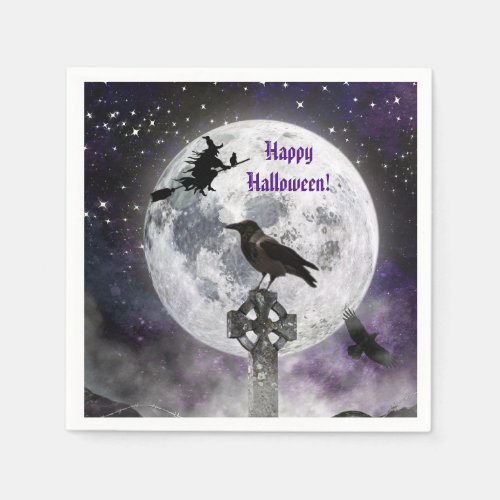 Full Moon Adult Halloween Party Decor Paper Napkin