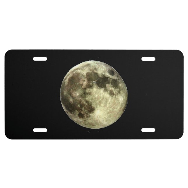 Full Moon Aluminum License Plate. Plate (Front)