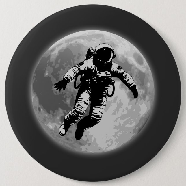 Full Moon and Astronaut Button (Front)