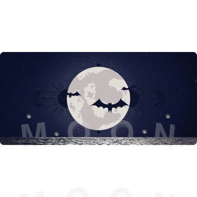 "Full Moon and Bats" – Celestial Night Sky Artwork T-Shirt (Creator Uploaded)