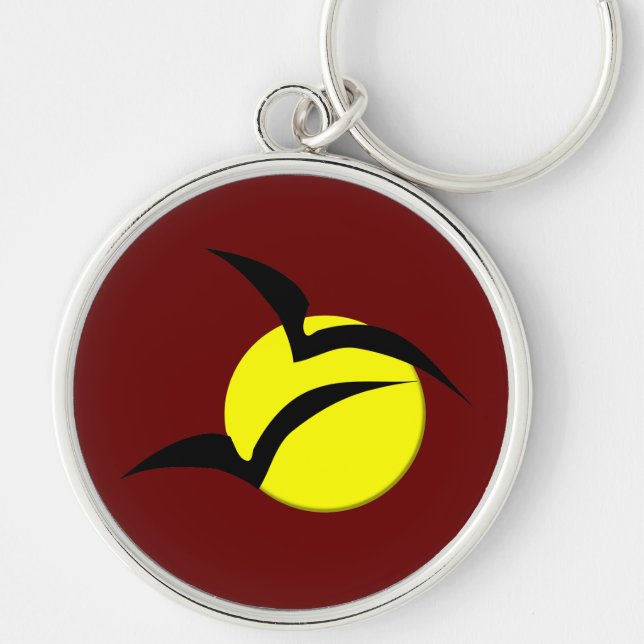 Full Moon and Bats Keychain (Front)