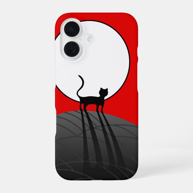Full Moon and Cat iPhone Case (Back)
