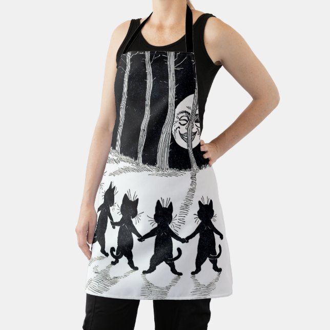 Full moon and Cats, Louis Wain Apron (Insitu)