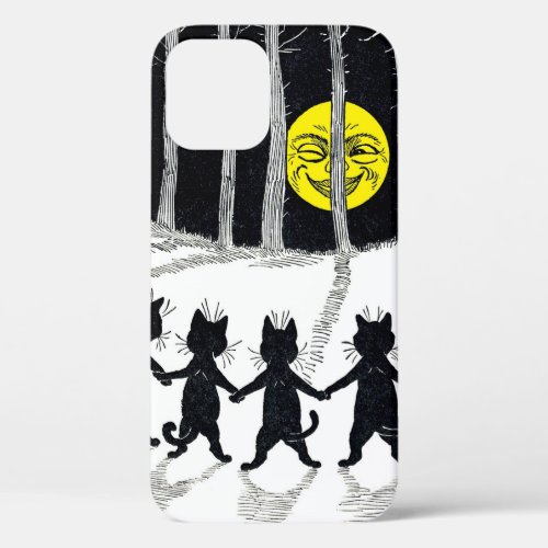 Full moon and Cats Louis Wain iPhone 12 Case
