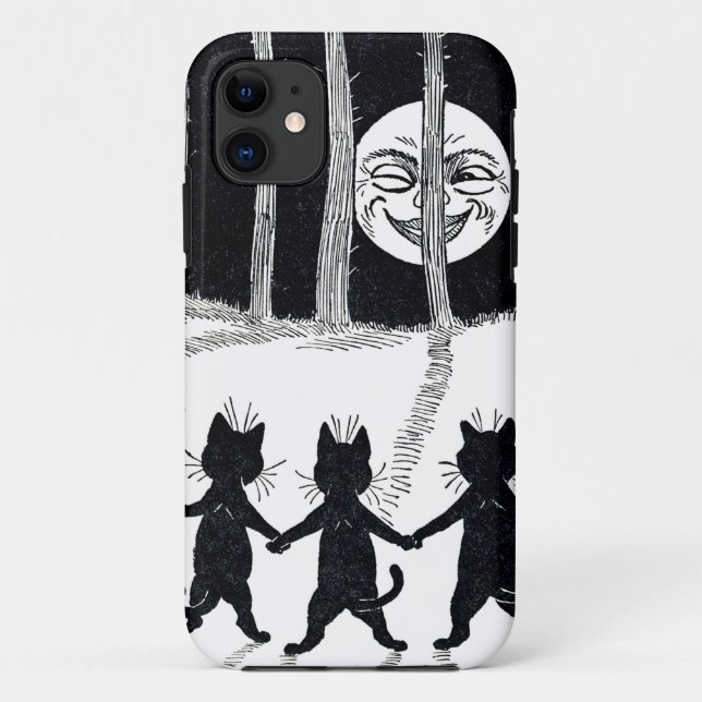 Full moon and Cats, Louis Wain Case-Mate iPhone Case (Back)