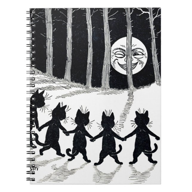Full moon and Cats, Louis Wain Notebook (Front)