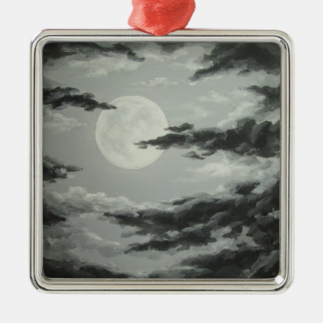 Full Moon and Cloudy Night Sky Ornament (Front)
