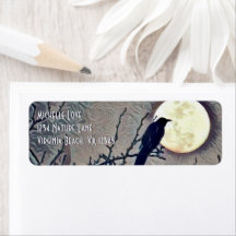 Full Moon and Crow Autumn Fall Address