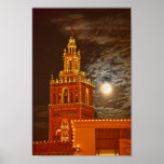 Full Moon and Giralda Tower, Kansas City, Missouri Poster