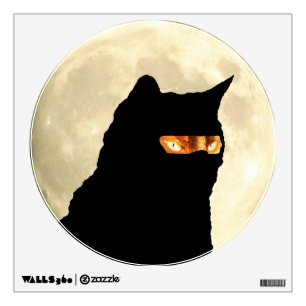 Full Moon and Ninja Cat Wall Sticker