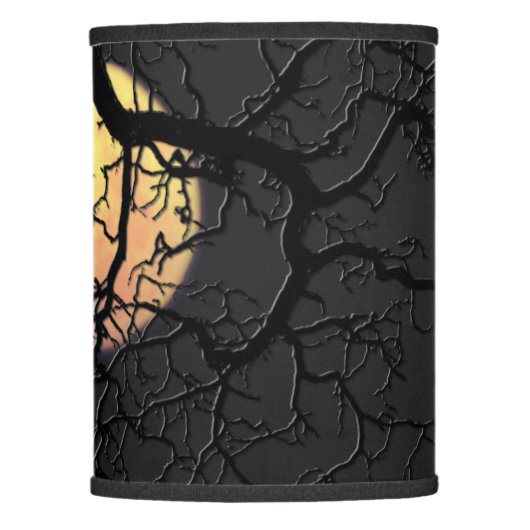 Full Moon and Owl Silhouette Lamp Shade (Front)
