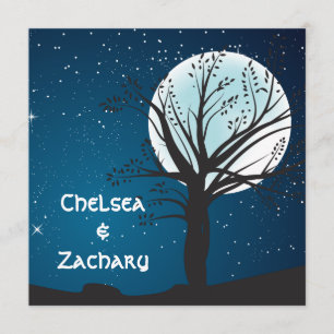 Full Moon and Stars Wedding Invitation