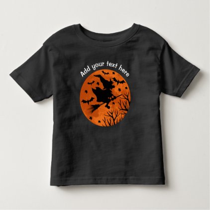 Full Moon and Witch Flaying on a Broom Halloween Toddler T-shirt