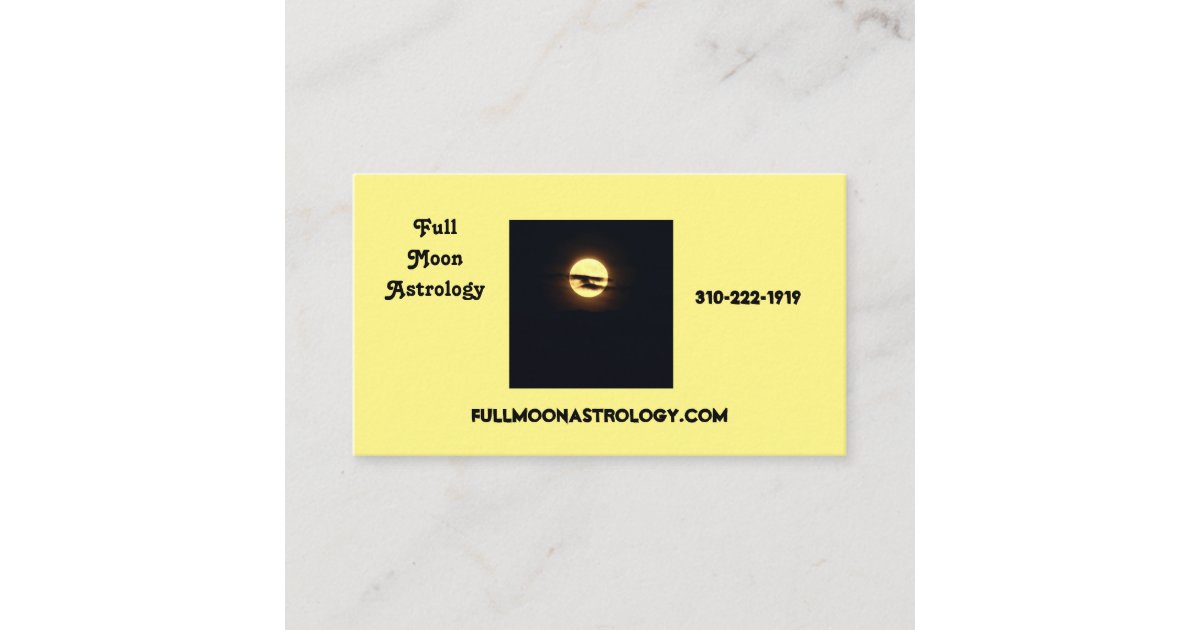 Full Moon Astrology Business Card Zazzle