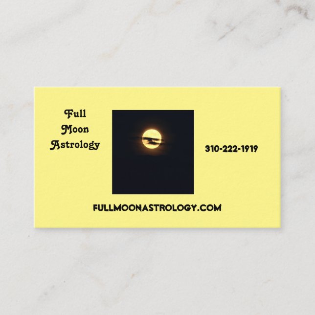 Full Moon Astrology Business Card (Front)
